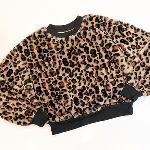 Wild Fable Leopard Print Fuzzy Sweater